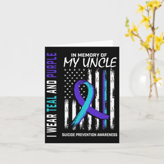 私のおじの自殺予防啓発を記念して カード (黄色い花)