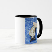 私のおなかのケルピー犬のデザインをくすぐって下さい マグカップ (正面右)