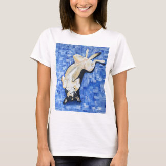 私のおなかのケルピー犬のデザインをくすぐって下さい Tシャツ
