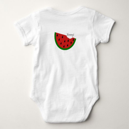 私のおなかのスイカベビーシャツの美味しさ ベビーボディスーツ (裏面)