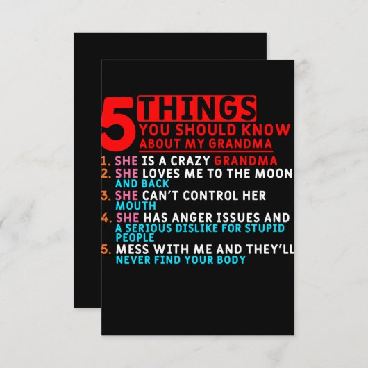 私のおばあちゃんに5つの知りたいこと サンキューカード (正面/裏面)