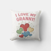 私のおばあちゃんの国魅力的スタイルハート クッション (正面)
