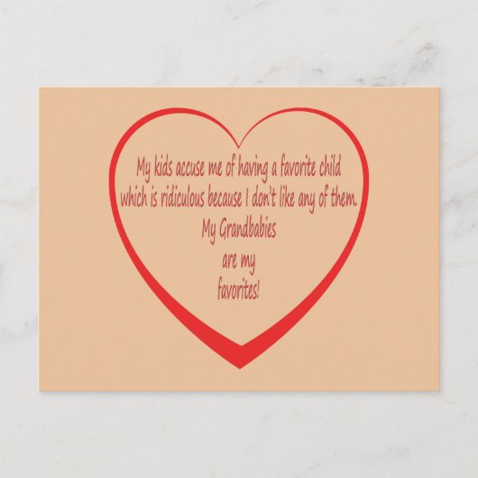 私のおばあちゃんは私のお気に入り ポストカード (正面)
