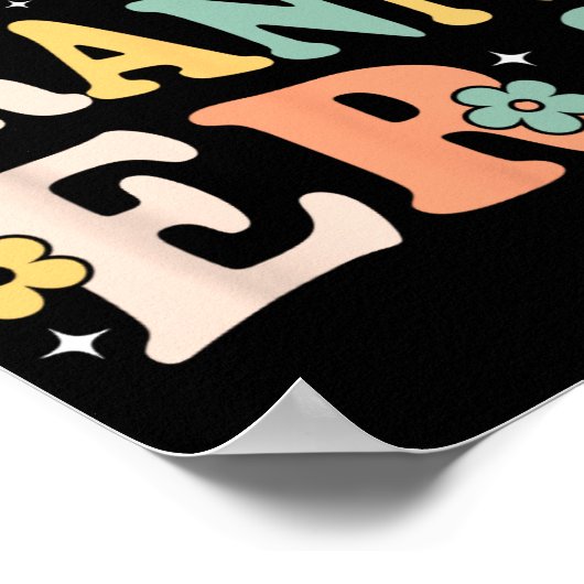 私のおばあちゃんエラおもしろいー皮肉なグルービーレトロ母親 ポスター (角)