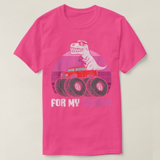 私のおばあちゃんヴィンテージTRex恐竜のための乳がん Tシャツ (デザイン正面)