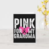 私のおばあちゃん乳がん認識度家族のためのピンク カード (黄色い花)