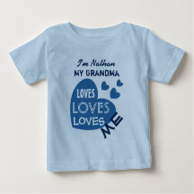 私のおばあちゃん私を愛するブルーハートカスタム文字V06