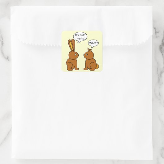 私のおもしろいお尻はバンニーを痛める スクエアシール (バッグ)