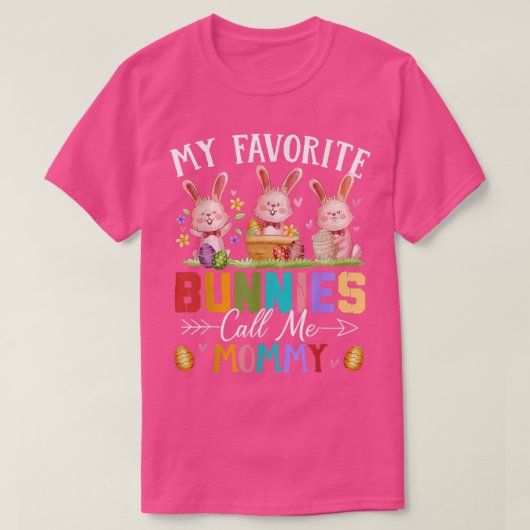 私のおもしろいお気に入りの家族は私をママと呼ぶ Tシャツ (デザイン正面)