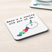 私のおもしろいで古いPic虹のユニコーンの精液のギフト コースター (左側)