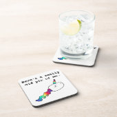 私のおもしろいで古いPic虹のユニコーンの精液のギフト コースター (右側)