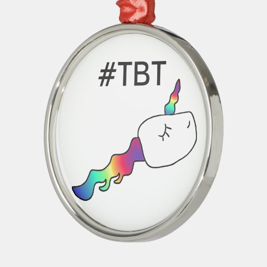 私のおもしろいで古いPic虹のユニコーンの精液のギフト メタルオーナメント (左)