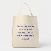 私のおもしろいを作れるけど編み物を…... トートバッグ (正面)