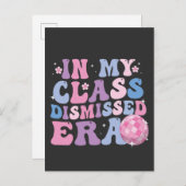 私のおもしろいクラスの卒業時代のレトロ インビテーションポストカード (正面/裏面)