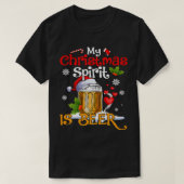 私のおもしろいクリスマススピリットはビール好きの飲み屋 Tシャツ (デザイン正面)