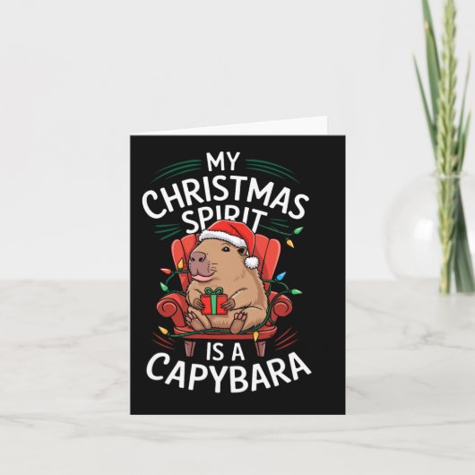 私のおもしろいクリスマススピリットCapybarmatching Ugly M カード (正面)