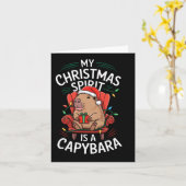 私のおもしろいクリスマススピリットCapybarmatching Ugly M カード (黄色い花)