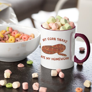 私のおもしろいコーン食べスネーク私の家の仕事ペットのヘビ マグカップ