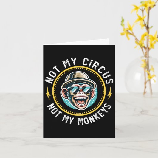 私のおもしろいサーカスは私の猿の現状クールではない カード (黄色い花)