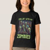 私のおもしろいゾンビとチリ トライブレンドTシャツ (正面)