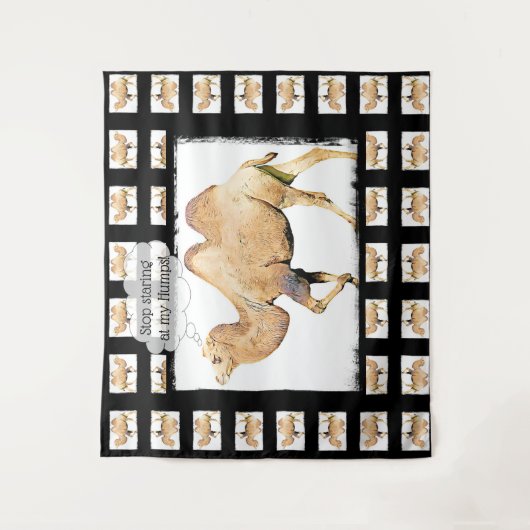 私のおもしろいハストップンプスのタペストリーを見つめるラクダ タペストリー (正面)