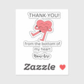 私のおもしろいハートかわいいSの底からありがとう シール (シート)