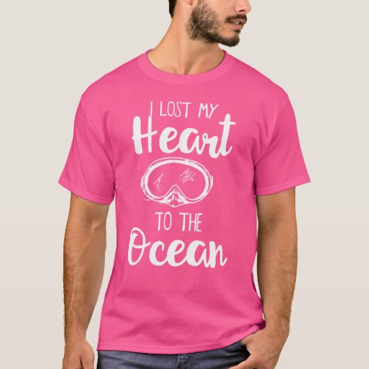 私のおもしろいハート失ったは海ダイビングエンターシア Tシャツ (正面)