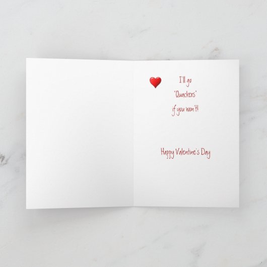 私のおもしろいバレンタインデーかわいいアヒル シーズンカード (内部)