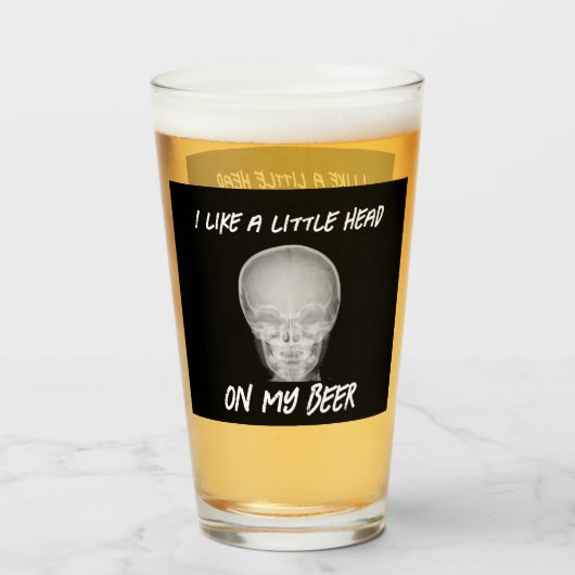 私のおもしろいビールを少し頭で飲む タンブラーグラス (ドリンク裏面)