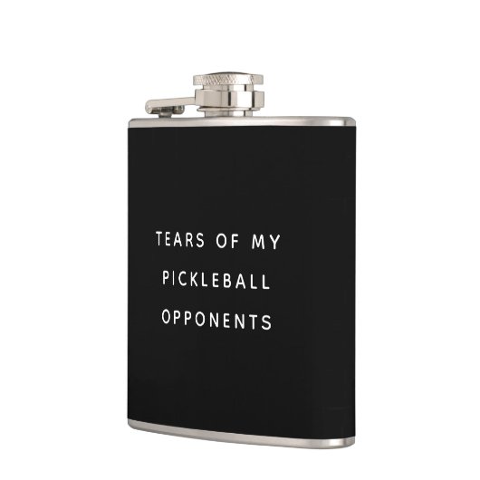 私のおもしろいピックボール対戦相手の涙タイポグラフィ フラスク (左)