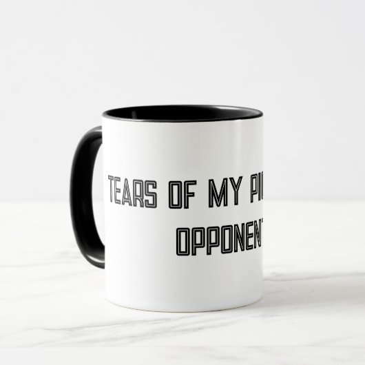 私のおもしろいピックボール対戦相手の涙タイポグラフィ マグカップ (正面左)