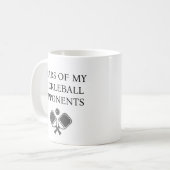 私のおもしろいピックボール対戦相手の涙文字 コーヒーマグカップ (正面左)