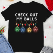 私のおもしろいボールのクリスマスをチェック Tシャツ