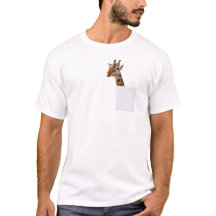 私のおもしろいポケットTシャツのキリン