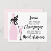 私のおもしろいメイド・オブ・オーナー（花嫁付き添い人）カード – シャンパン 招待状 (正面/裏面)