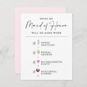 私のおもしろいメイド・オブ・オーナー（花嫁付き添い人）提案カード 招待状 (正面/裏面)