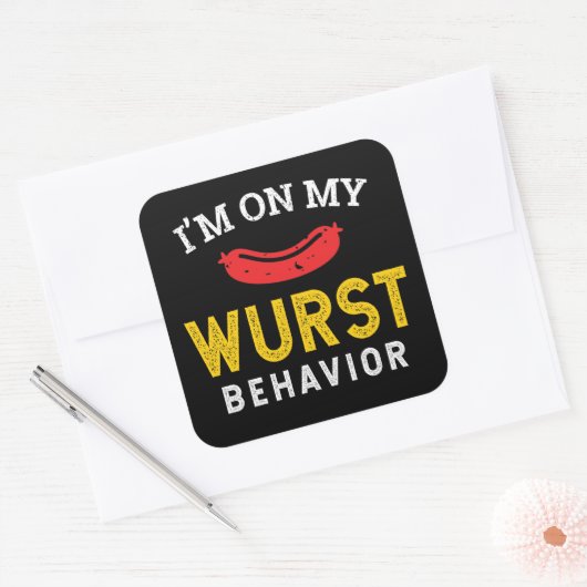 私のおもしろいワースト動作オクトーバーフェスト スクエアシール (封筒)