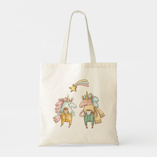 私のおもしろい一角食べが宿題の子ども トートバッグ (裏面)