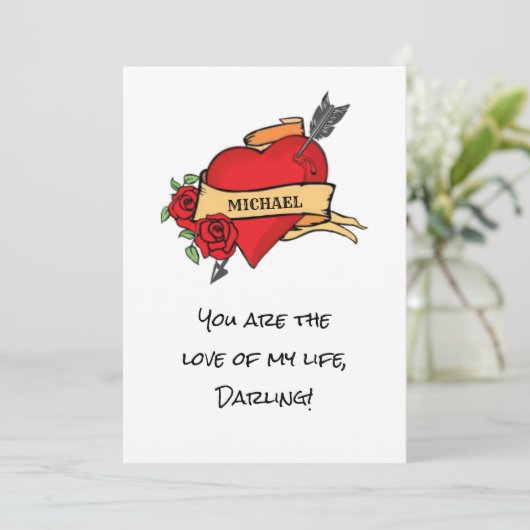 私のおもしろい人生の皮肉な愛のカスタムバレンタイン シーズンカード (スタンド正面)