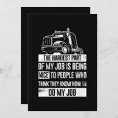 私のおもしろい仕事で一番難しいトラック運転手 招待状 (正面/裏面)