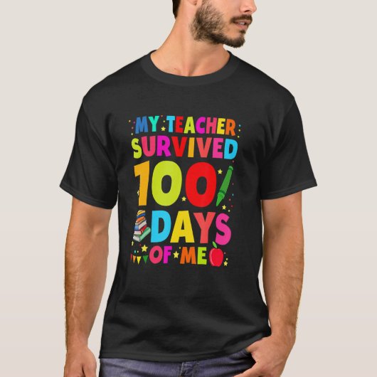 私のおもしろい先生生き延び100日の私の子供のTeac Tシャツ (正面)