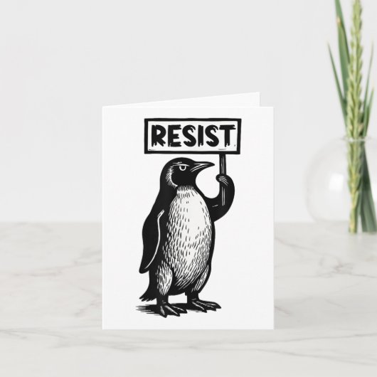 私のおもしろい大統領のデモではない抗議ペンギン カード (正面)