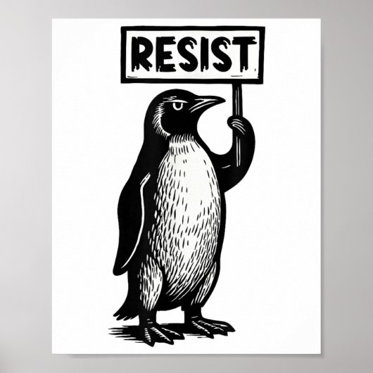 私のおもしろい大統領のデモではない抗議ペンギン ポスター (正面)