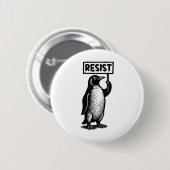 私のおもしろい大統領のデモではない抗議ペンギン 缶バッジ (正面&裏面)