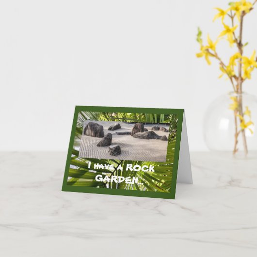 私のおもしろい岩庭 カード (黄色い花)