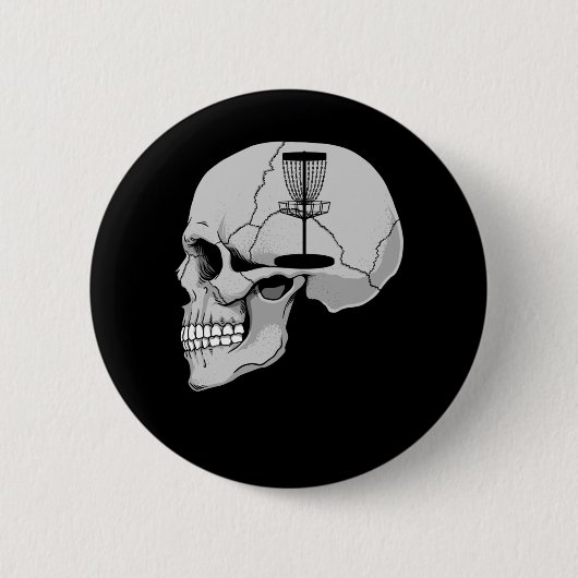 私のおもしろい心の中のディスクゴルフ 缶バッジ (正面)