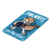 私のおもしろい心の音楽の漫画にフクロウが乗る マグネット (左側)