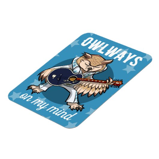 私のおもしろい心の音楽の漫画にフクロウが乗る マグネット (左側)