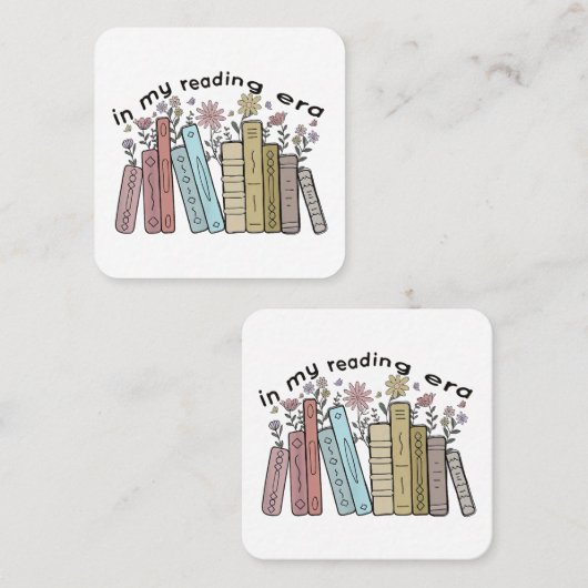 私のおもしろい時代のブックリーダー読引用文Groovy L スクエア名刺 (正面/裏面)