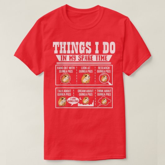 私のおもしろい暇な時間で行うことモルモットCavy Tシャツ (デザイン正面)